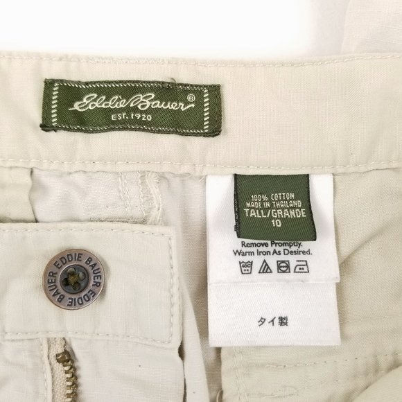 Eddie Bauer Straight Leg Cargo Pants Beige 10 Tall - Picture 2 of 10